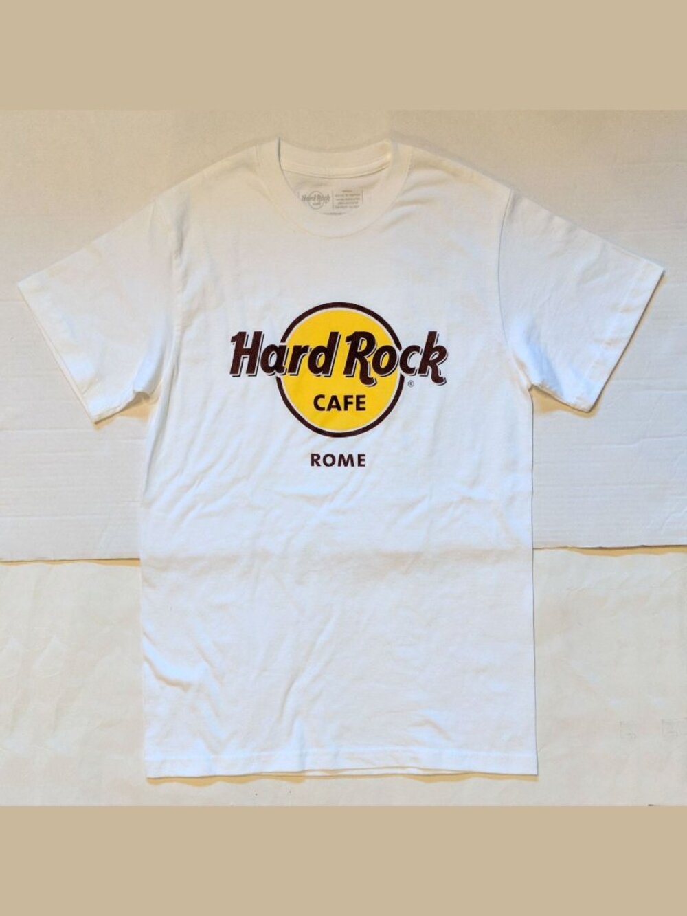 NWOT RARE HARD ROCK CAFE ROME MEN'S WHITE T-SHIRT #S